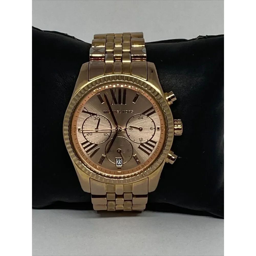 Michael Kors Lexington MK5569 Women Stainless Steel Analog Rose Dial Watch MP160